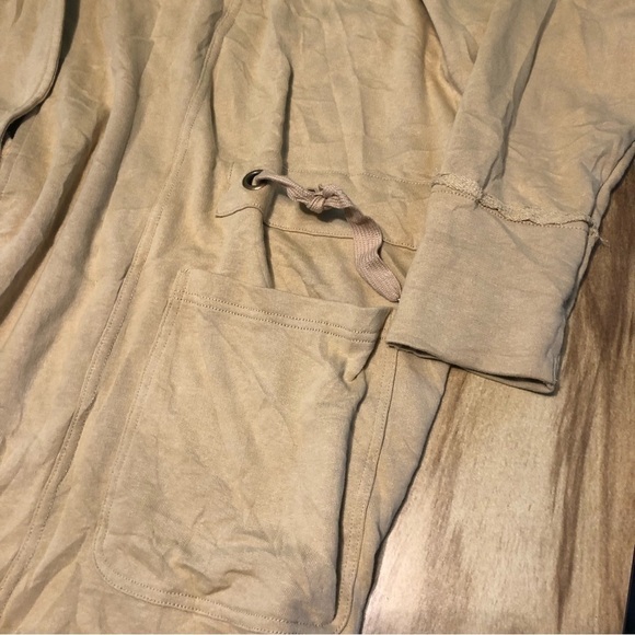 Knox Rose Beige Stretchy Shawl Neck Open Cardigan Sweater Pockets Womens Size 1 - Picture 3 of 8